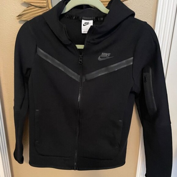 Nike Boys Tech Sportswear Full Zip Hooded Black Jacket L - Picture 3 of 13